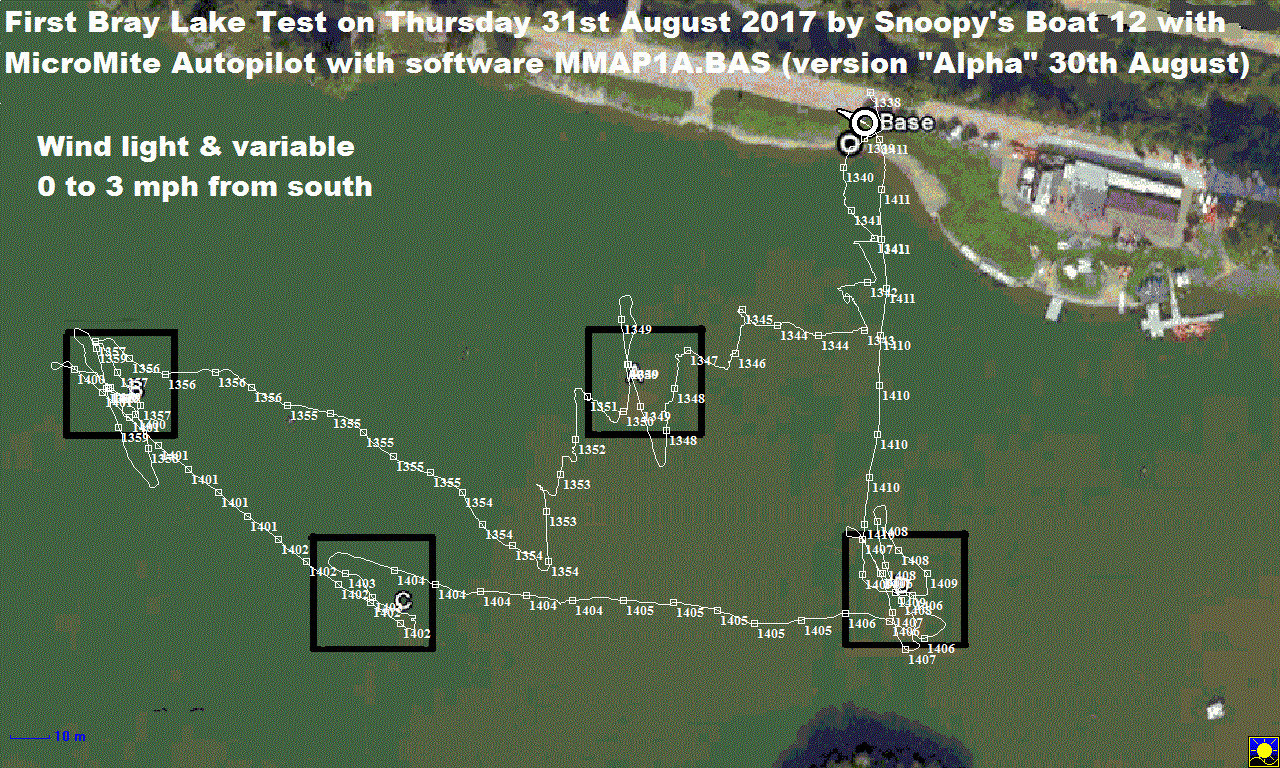 Boat12 with MicroMite Bray Lake Test 1 on 31 August 2017