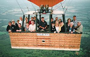Robin and June in a hot air balloon