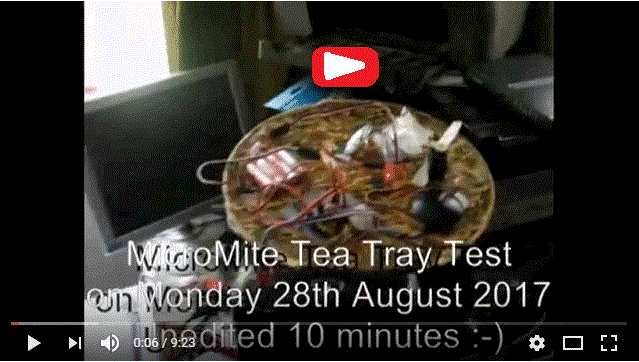MicroMite Tea Tray Testing on 28th August 2017