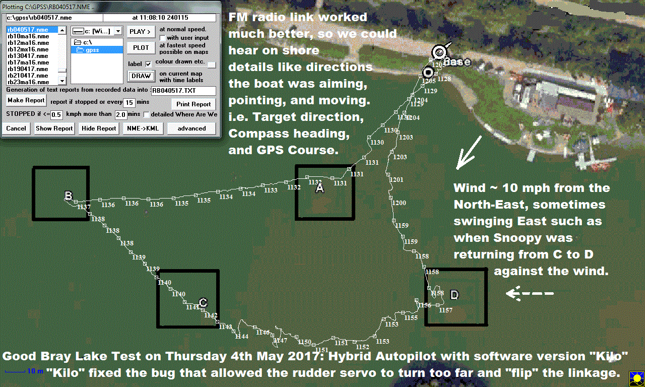 GPS Plot of Bray Lake Test on 4th May 2017