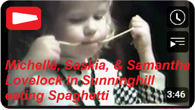 Michelle, Saskia, Samantha Lovelock in Sunninghill eating Spaghetti