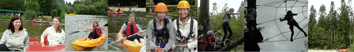 June's birthday present, from daughters Samantha, Saskia and Michelle, was a few days at Longleat Center Parcs - lots of dangerous activities!